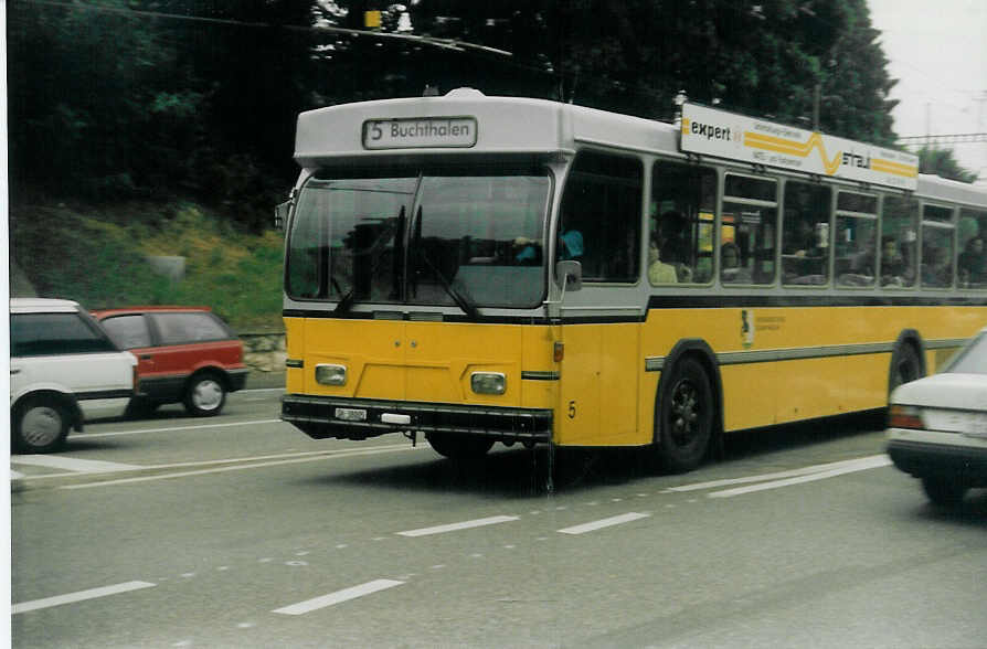 (014'502) - VBSH Schaffhausen - Nr. 5/SH 38'005 - Saurer/Hess am 10. Juli 1996 in Schaffhausen