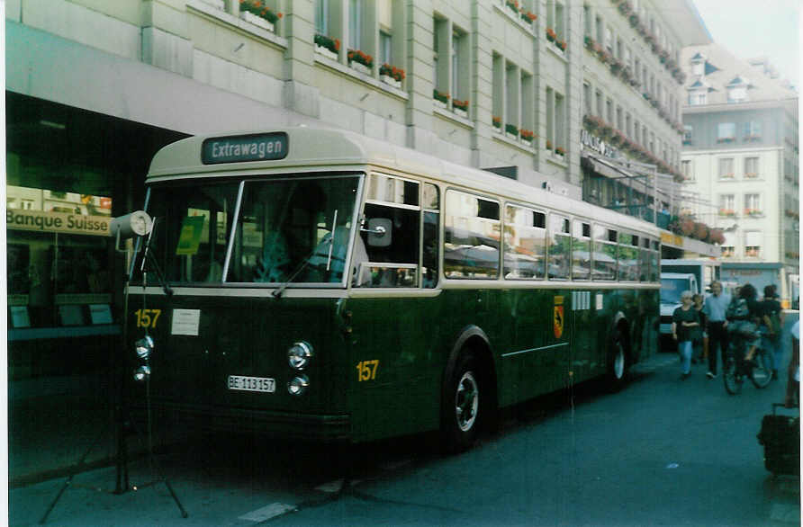 (019'105) - SVB Bern - Nr. 157/BE 113'157 - FBW/Gangloff am 5. September 1997 in Bern, Brenplatz