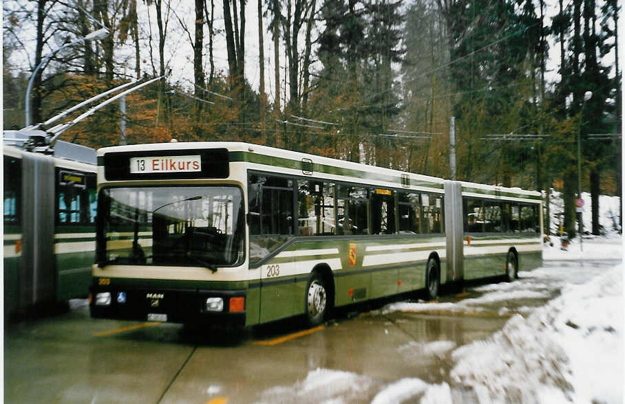 (029'409) - SVB Bern - Nr. 203/BE 500'203 - MAN am 19. Februar 1999 in Bern, Bmpliz