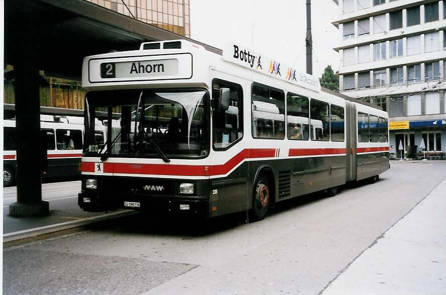 (034'735) - VBSG St. Gallen - Nr. 238/SG 198'238 - NAW/Hess am 19. Juli 1999 beim Bahnhof St. Gallen