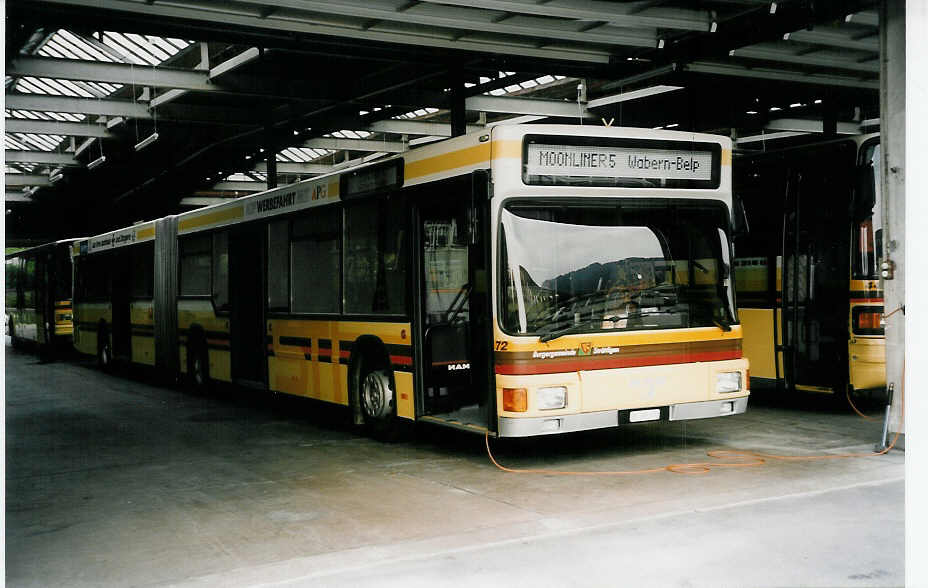 (036'830) - STI Thun - Nr. 72/BE 397'172 - MAN am 17. September 1999 in Thun, Garage