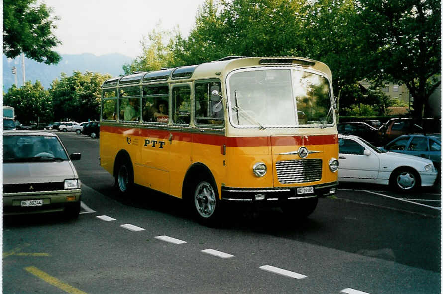 (040'524) - Schmid, Thrishaus - Nr. 9/BE 26'105 - Saurer/R&J (ex Geiger, Adelboden Nr. 9) am 14. Mai 2000 in Thun, Lachen