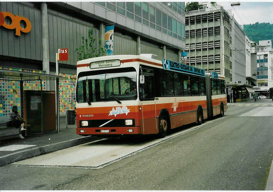 (046'819) - ABM Meinisberg - Nr. 2/BE 281'744 - Volvo/R&J am 25. Mai 2001 in Biel, Nidaugasse