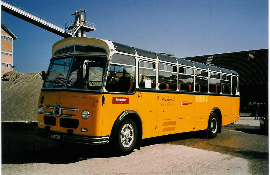 (049'313) - Reber, Basel - BS 1815 - Saurer/FHS (ex Eggenberger, Mriken; ex Ott, Wetzikon; ex OPC Ennetbrgen Nr. 3; ex AVG Grindelwald; ex P 24'143) am 25. August 2001 in Niederbipp, Saurertreffen