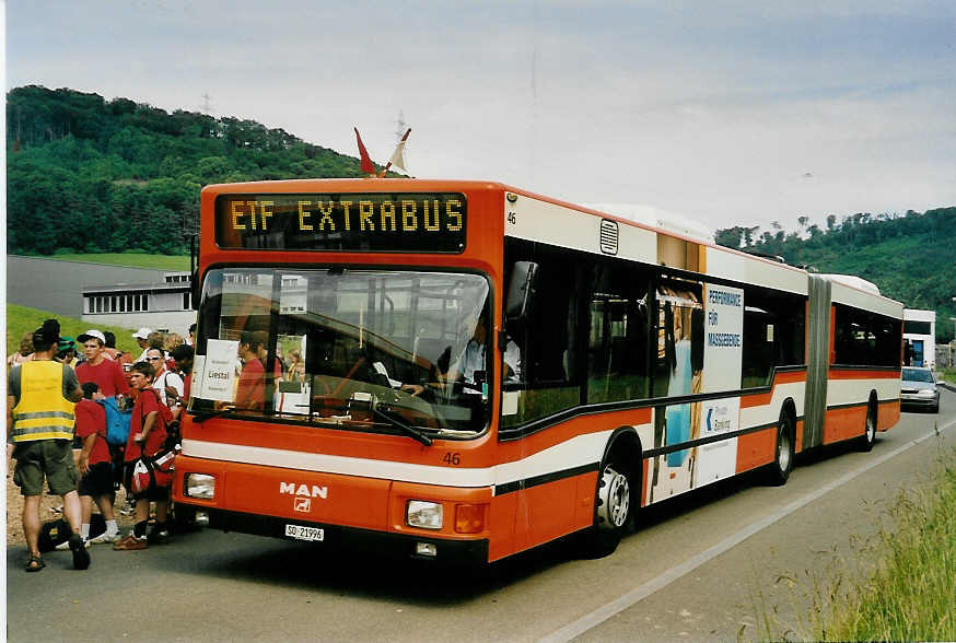 (053'906) - BOGG Wangen b.O. - Nr. 46/SO 21'996 - MAN (ex SOO Olten Nr. 46) am 15. Juni 2002 in Bad Bubendorf, ETF