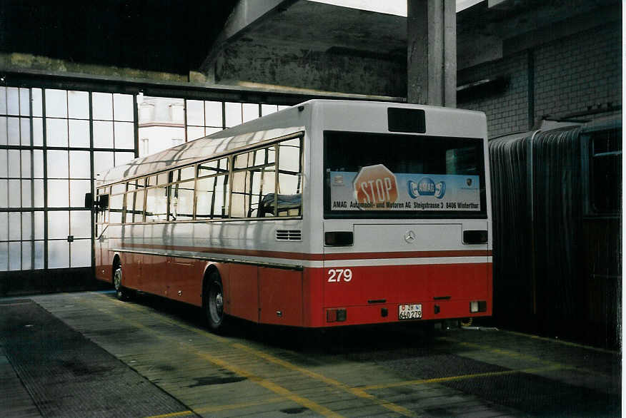 (059'012) - WV Winterthur - Nr. 279/ZH 640'279 - Mercedes (ex VBZ Zrich Nr. 619) am 20. Februar 2003 in Winterthur, Depot Deutweg