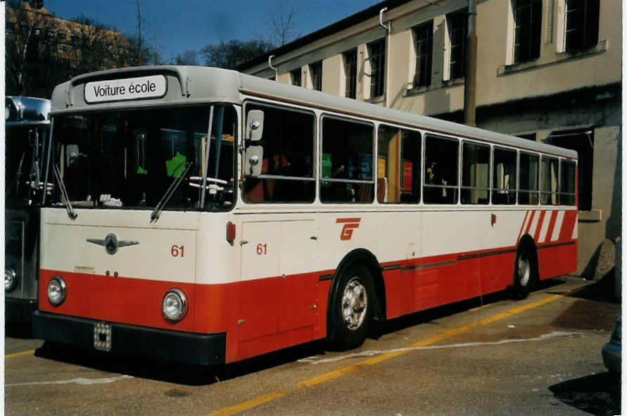 (059'225) - TPG Genve - Nr. 61 - Saurer/Hess (ex Nr. 450) am 16. Mrz 2003 in Genve, Dpt