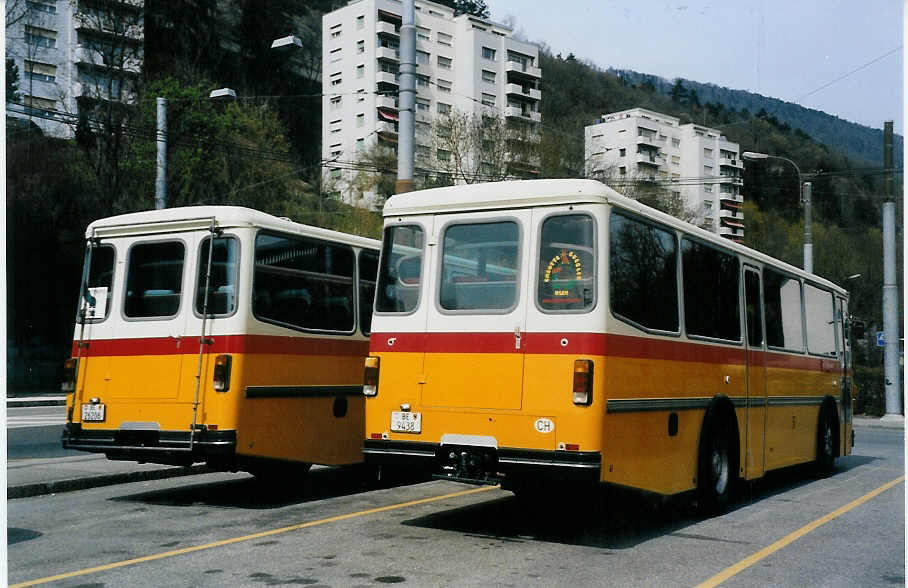 (059'732) - Zimmermann, Niederwangen - BE 9438 - Saurer/Tscher (ex P 24'289) am 14. April 2003 in Biel, Zollhaus