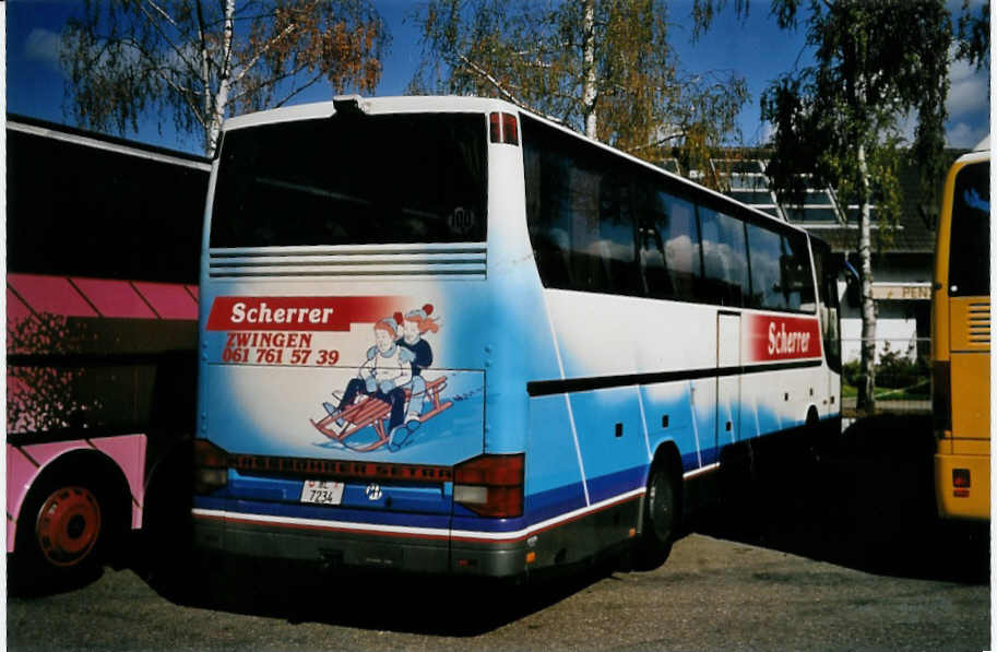 (063'637) - Aus der Schweiz: Scherrer, Zwingen - BL 7234 - Setra am 29. September 2003 in Rust, Europapark