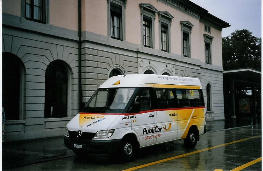 (063'921) - PostAuto Thurgau-Schaffhausen - Nr. 43/TG 158'103 - Mercedes (ex P 21'059) am 9. Oktober 2003 beim Bahnhof Frauenfeld