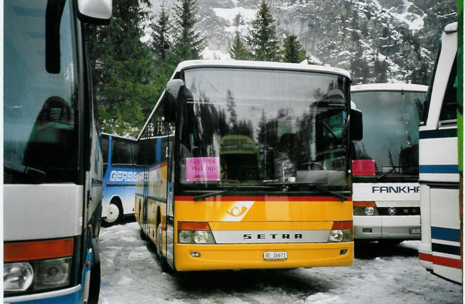 (065'403) - Spring, Schwenden - BE 26'671 - Setra am 7. Februar 2004 in Adelboden, Unter dem Birg