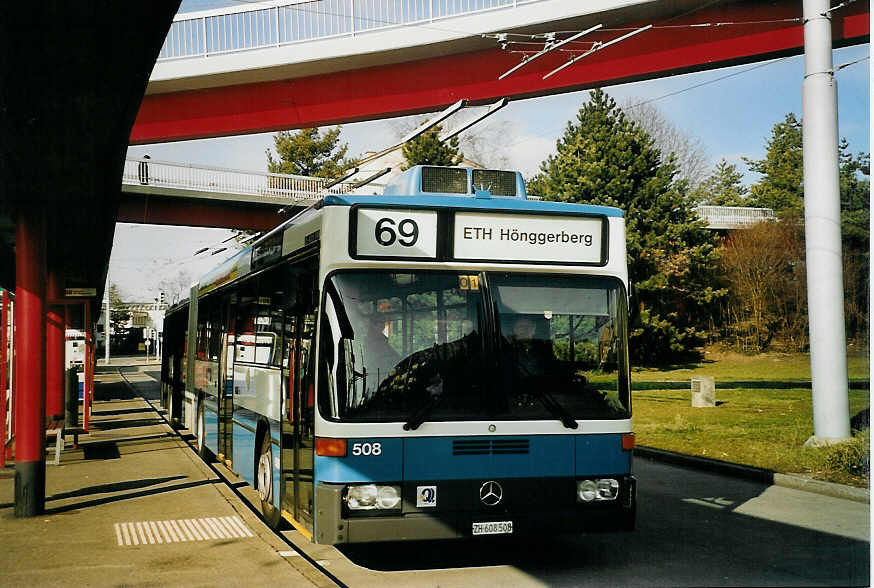 (065'601) - VBZ Zrich - Nr. 508/ZH 608'508 - Mercedes am 16. Februar 2004 in Zrich, Bucheggplatz