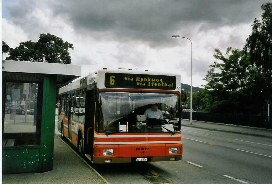 (069'310) - BOGG Wangen b.O. - Nr. 57/SO 20'336 - MAN (ex Hof, Hauenstein Nr. 57) am 10. Juli 2004 beim Bahnhof Olten