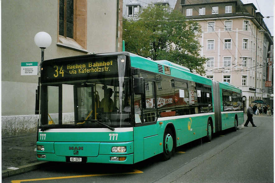 (069'634) - BVB Basel - Nr. 777/BS 3277 - MAN am 24. Juli 2004 in Basel, Claraplatz