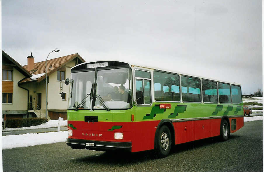 (074'718) - Wymann, Liebefeld - BE 50'830 - Saurer/Lauber (ex Odermatt, Hunzenschwil; ex P 25'673) am 12. Februar 2005 bei Schwarzenburg