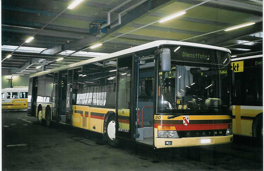 (076'020) - STI Thun - Nr. 80/BE 543'380 - Setra am 9. April 2005 in Thun, Garage