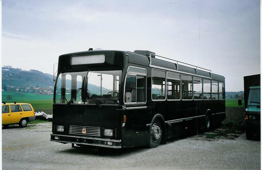 (076'212) - STI Thun - Nr. 27 - Volvo/R&J (ex SAT Thun Nr. 27) am 18. April 2005 in Belp, ABAG