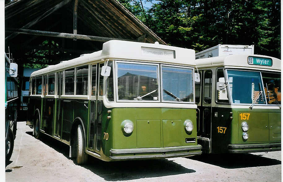 (076'810) - SVB Bern (TVB) - Nr. 70 - Saurer/Gangloff am 29. Mai 2005 in Oberburg, Ziegelgut