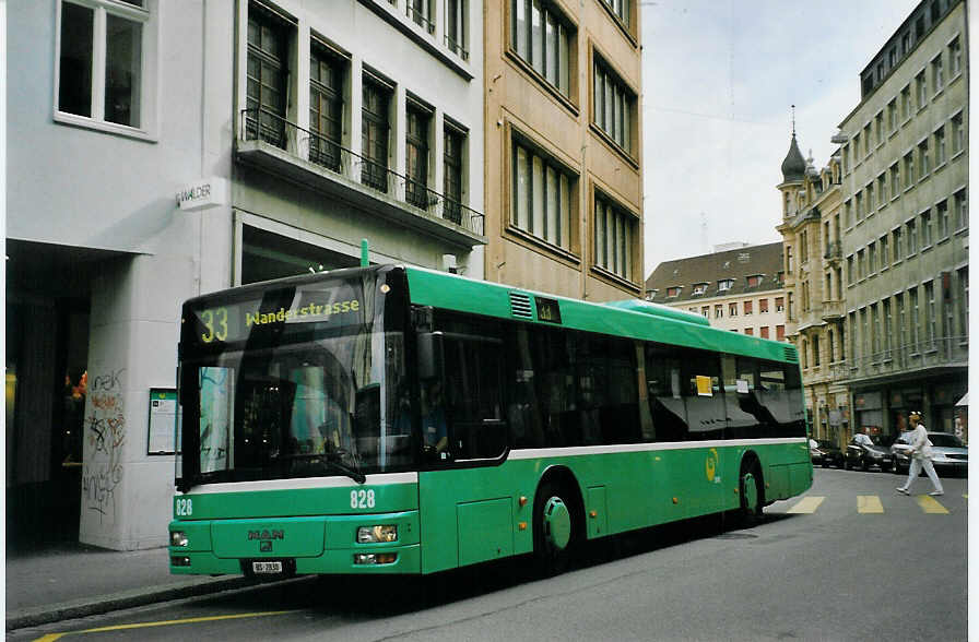 (079'326) - BVB Basel - Nr. 828/BS 2830 - MAN am 30. Juli 2005 in Basel, Schifflnde