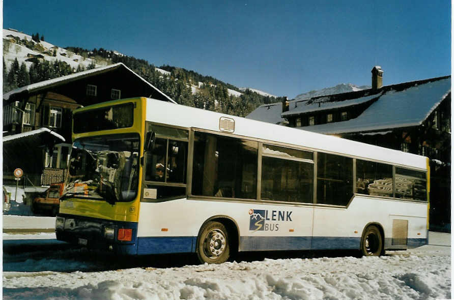 (081'801) - AFA Adelboden - Nr. 51/BE 539'151 - MAN (ex BAM Morges Nr. 5) am 11. Dezember 2005 beim Bahnhof Lenk