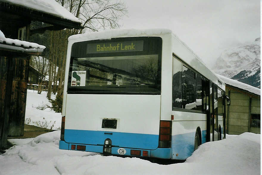 (083'222) - LVB Lenk - Volvo/Hess (ex RTB Altsttten Nr. 12) am 19. Februar 2006 in Lenk, Garage