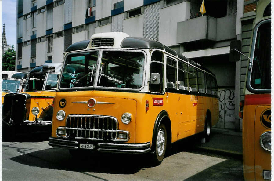 (086'919) - Gerber, Matzendorf - SO 50'805 - FBW/R&J (ex Kontiki, Wettingen; ex P 24'001; ex P 21'501) am 25. Juni 2006 in Bern, Museum fr Kommunikation 