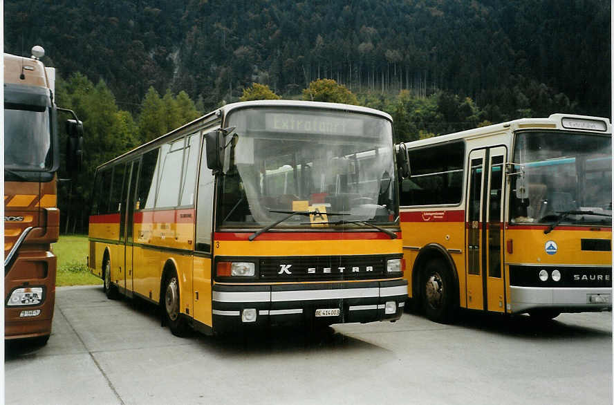 (089'525) - Klopfstein, Laupen - Nr. 3/BE 414'003 - Setra am 3. September 2006 in Interlaken, Flugplatz