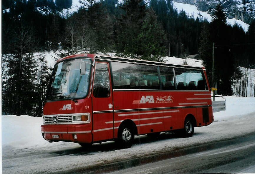 (091'435) - AFA Adelboden - Nr. 31/BE 26'774 - Setra (ex Nr. 10; ex Frhlich, Zrich) am 7. Januar 2007 in Adelboden, Unter dem Birg