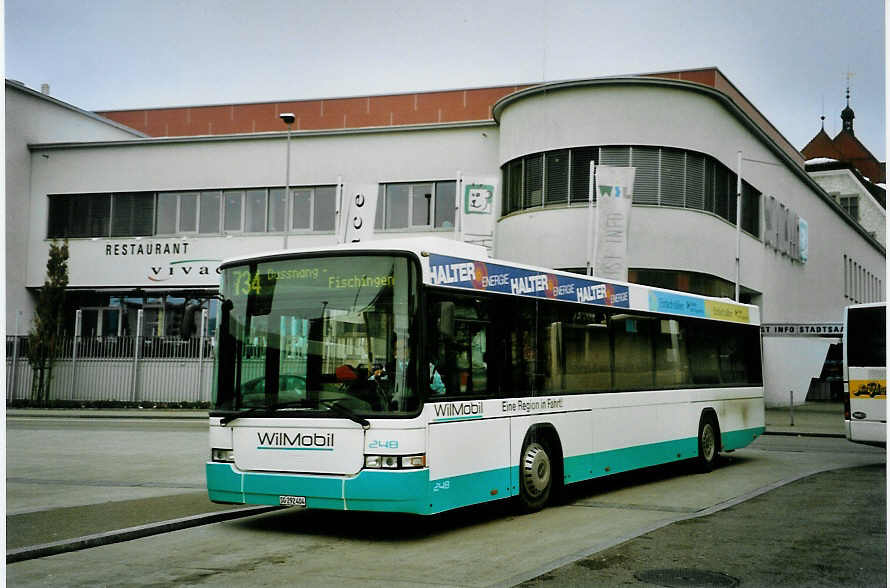 (093'134) - WilMobil, Wil - Nr. 248/SG 292'404 - Volvo/Hess (ex BOS Wil Nr. 7) am 22. Mrz 2007 beim Bahnhof Wil