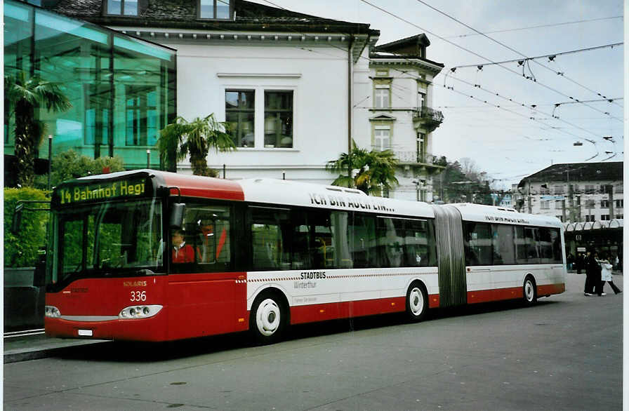 (093'216) - SW Winterthur - Nr. 336/ZH 730'336 - Solaris am 22. Mrz 2007 beim Hauptbahnhof Winterthur