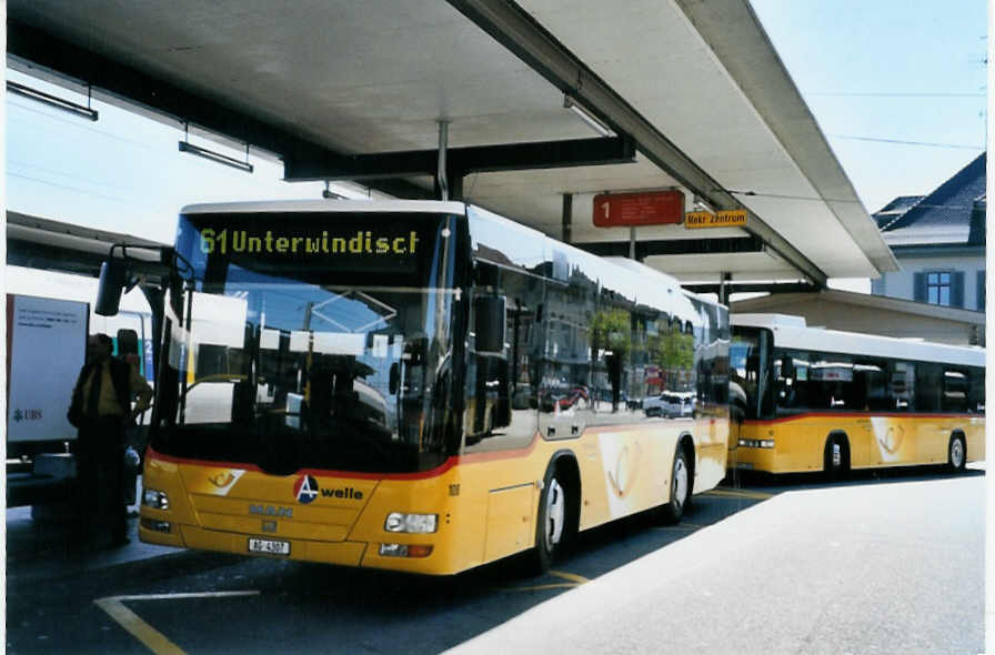 (094'100) - Voegtlin-Meyer, Brugg - Nr. 108/AG 4307 - MAN am 14. April 2007 beim Bahnhof Brugg