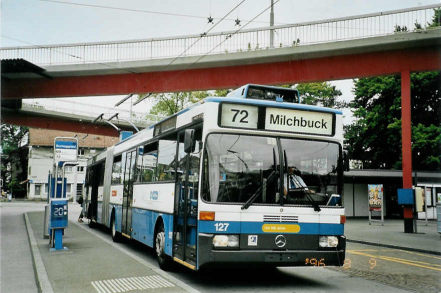(094'715) - VBZ Zrich - Nr. 127 - Mercedes Gelenktrolleybus am 26. Mai 2007 in Zrich, Bucheggplatz