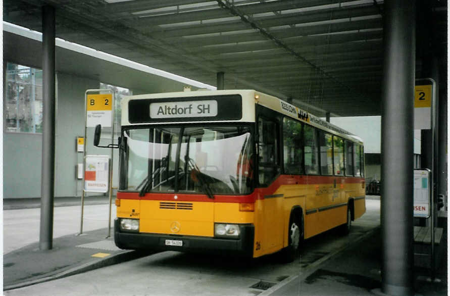 (095'128) - SB Schaffhausen - Nr. 26/SH 54'326 - Mercedes/Hess (ex Rattin, Schaffhausen Nr. 26) am 2. Juni 2007 beim Bahnhof Schaffhausen