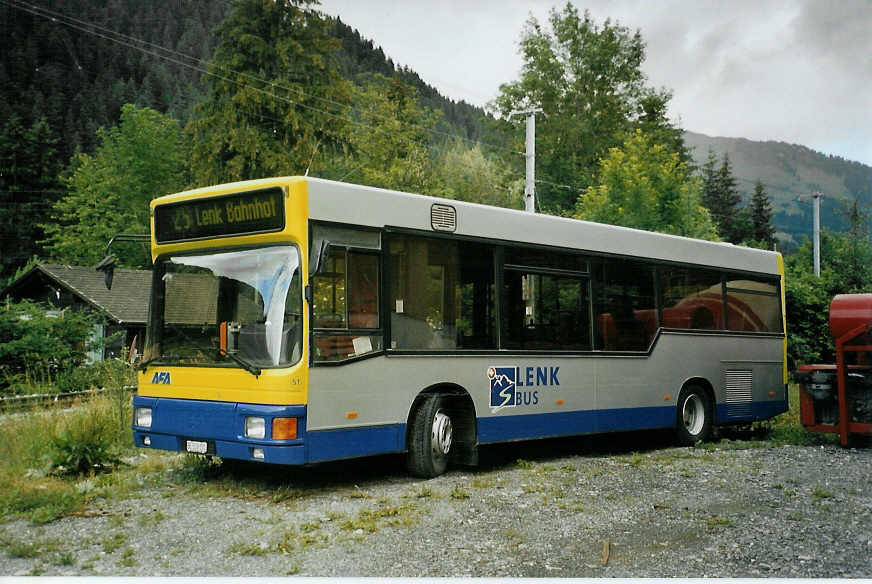 (095'516) - AFA Adelboden - Nr. 51/BE 539'151 - MAN (ex BAM Morges Nr. 5) am 23. Juni 2007 in Matten, Garage