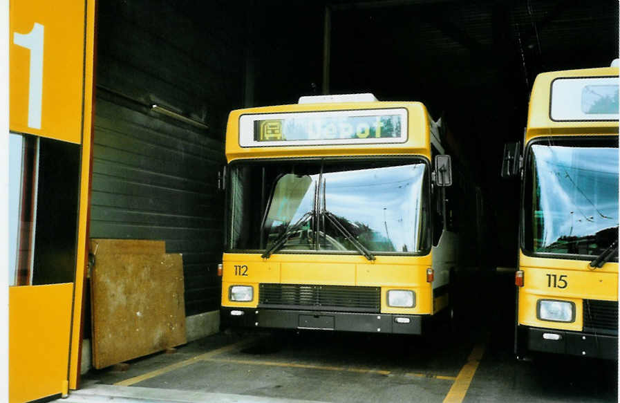 (096'512) - VBSH Schaffhausen - Nr. 112 - NAW/Hess Gelenktrolleybus am 21. Juli 2007 in Schaffhausen, Busdepot