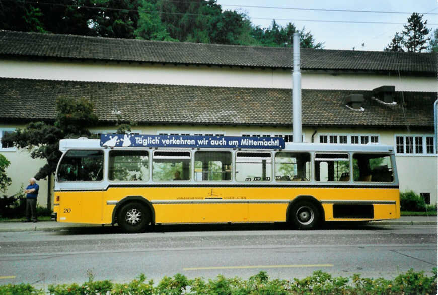 (096'524) - VBSH Schaffhausen - Nr. 20/SH 38'020 - Saurer/Hess am 21. Juli 2007 in Schaffhausen, Ebnat