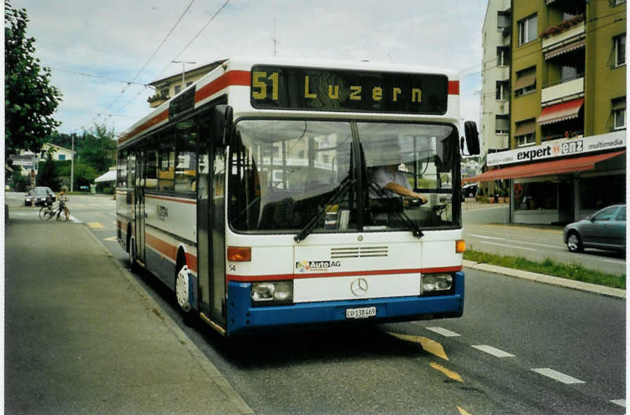 (096'734) - AAGR Rothenburg - Nr. 54/LU 138'469 - Mercedes (ex AAGL Liestal Nr. 62) am 23. Juli 2007 in Emmenbrcke, Sprengi