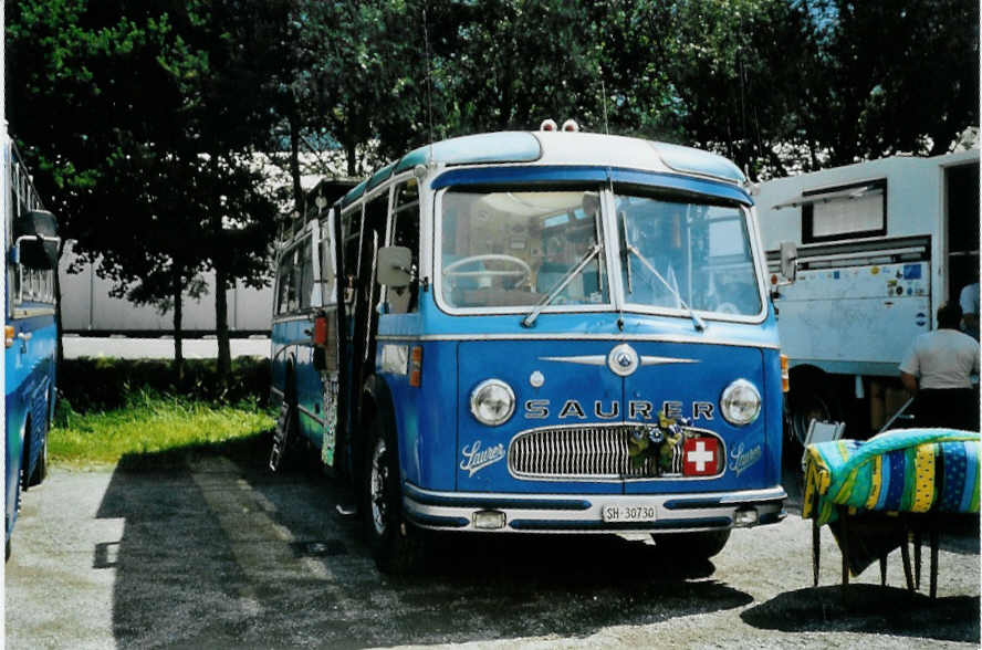 (097'318) - Aus der Schweiz: Bolliger, Stetten - SH 30'730 - Saurer/R&J (ex Solr+Fontana, Ilanz Nr. 8) am 18. August 2007 in Schaan, Wohnbustreffen