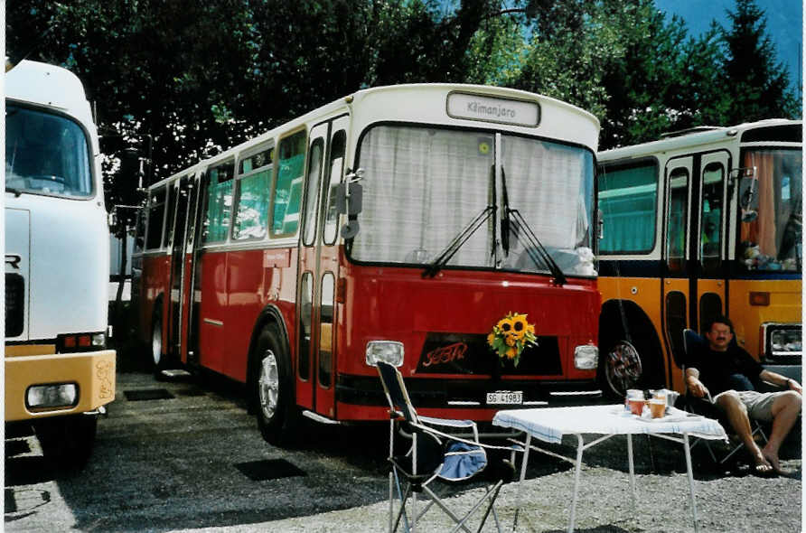 (097'319) - Aus der Schweiz: Liebi, Montlingen - SG 41'983 - FBW/Tscher (ex Wespe, Altsttten; ex P 24'804) am 18. August 2007 in Schaan, Wohnbustreffen 