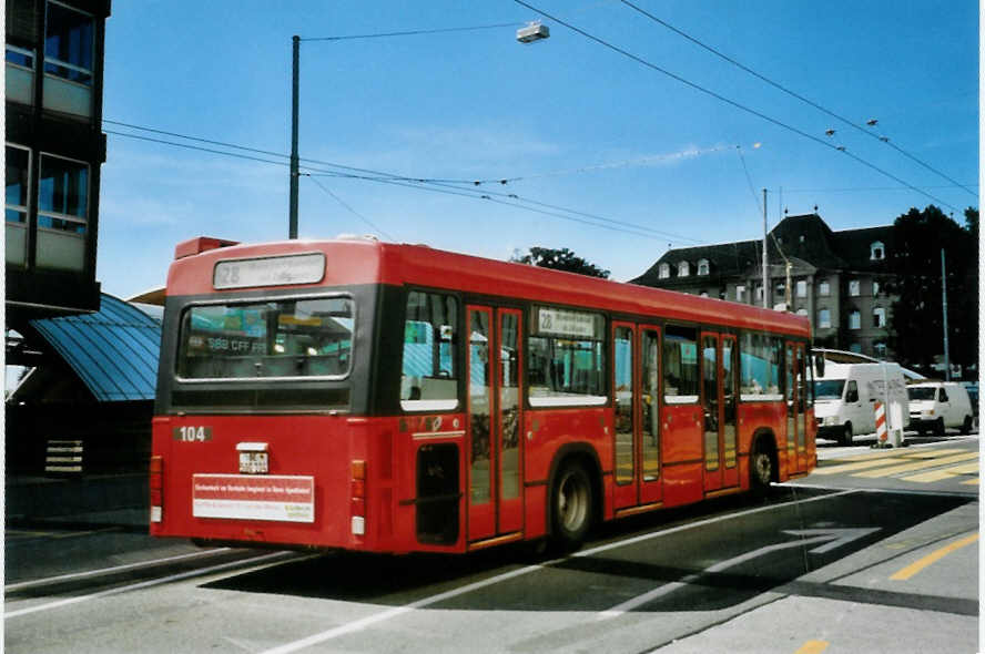 (097'535) - Bernmobil, Bern - Nr. 104/BE 500'104 - Volvo/R&J am 24. August 2007 in Bern, Schanzenstrasse