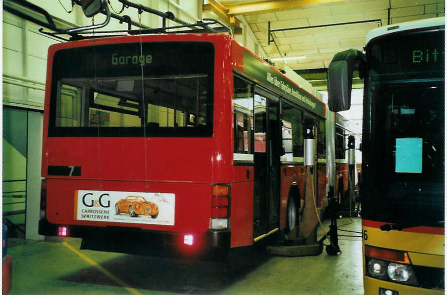 (098'309) - Bernmobil, Bern - Nr. 7 - NAW/Hess Gelenktrolleybus am 1. September 2007 in Bellach, Hess