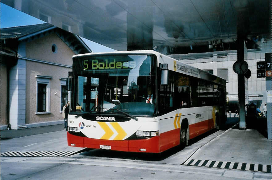 (100'911) - RVBW Wettingen - Nr. 70/AG 19'077 - Scania/Hess am 3. November 2007 beim Bahnhof Baden