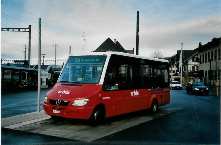 (101'303) - Busland, Burgdorf - Nr. 3/BE 26'884 - Mercedes/Koch (ex AOE Langnau Nr. 3) am 26. November 2007 beim Bahnhof Langnau