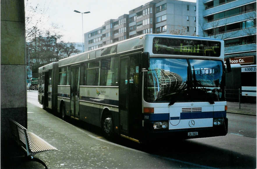 (101'415) - Villiger, Cham - Nr. 202/ZG 1623 - Mercedes (ex ZVB Zug Nr. 80) am 26. November 2007 in Zug, Metalli