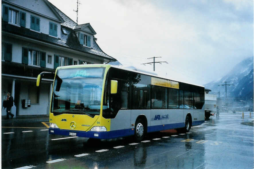 (101'711) - AFA Adelboden - Nr. 94/BE 398'916 - Mercedes am 9. Dezember 2007 beim Bahnhof Frutigen