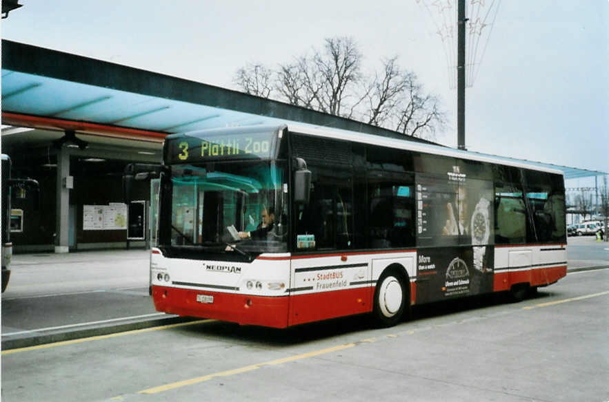 (102'318) - PostAuto Ostschweiz - Nr. 74/TG 158'098 - Neoplan (ex P 23'204) am 23. Dezember 2007 beim Bahnhof Frauenfeld