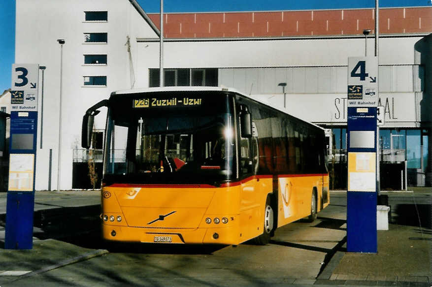 (102'504) - Schmidt, Jonschwil - TG 149'073 - Volvo (ex Buner&Schmidt, Jonschwil) am 29. Dezember 2007 beim Bahnhof Wil