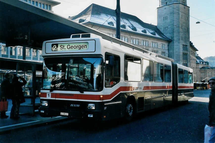 (102'527) - VBSG St. Gallen - Nr. 237/SG 198'237 - NAW/Hess am 29. Dezember 2007 beim Bahnhof St. Gallen