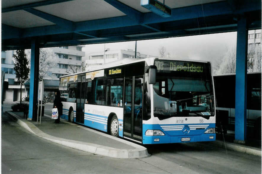 (102'621) - RTB Altsttten - Nr. 55/SG 220'035 - Mercedes am 29. Dezember 2007 beim Bahnhof Heerbrugg