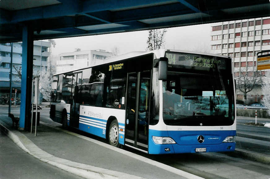 (102'622) - RTB Altsttten - Nr. 56/SG 165'038 - Mercedes am 29. Dezember 2007 beim Bahnhof Heerbrugg